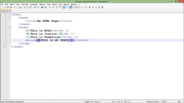 HTML - Formatting Tags смотреть онлайн