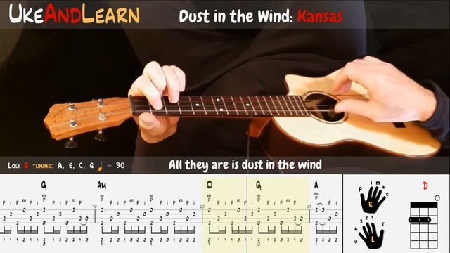 Dust in the wind: UKULELE FINGERSTYLE TUTORIAL W/ LYRICS, SLOW PLAYTHROUGH & FREE PDFs смотреть онлайн