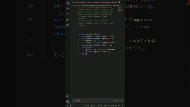 How to decode jwt token in javascript without using a library? смотреть онлайн
