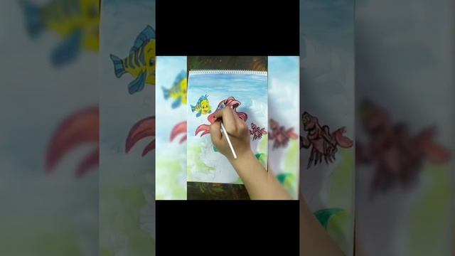 Как нарисовать русалку красками/ рисования для начинающих смотреть онлайн