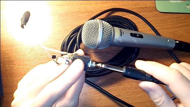 Подключение динамического микрофона для караоке к компьютеру | Самодельный микрофонный предусилител смотреть онлайн
