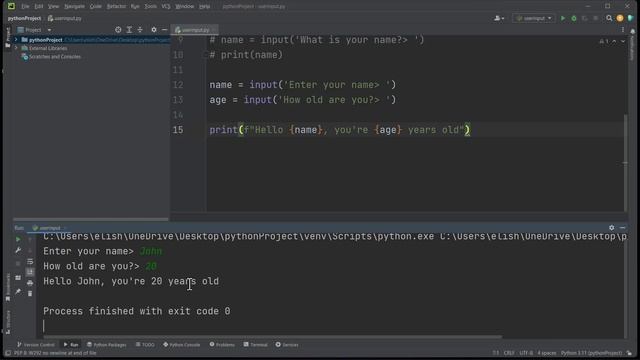 2.9 Getting User's Input смотреть онлайн