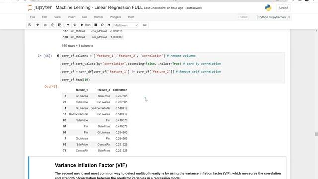 MACHINE LEARNING Tutorial Python Italiano 2022! | Test di Multicollinearità | Scikit-Learn смотреть онлайн