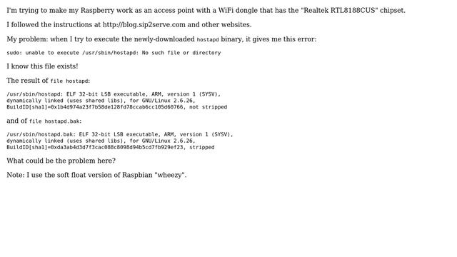 Raspberry Pi: hostapd : no such file or directory смотреть онлайн