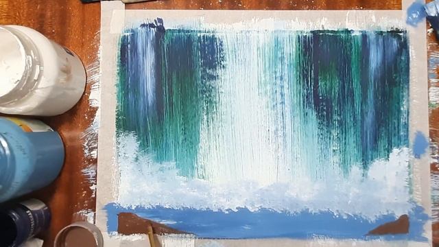 Как легко нарисовать водопад гуашью. Рисуем водопад поэтапно. Правополушарное рисование. смотреть онлайн