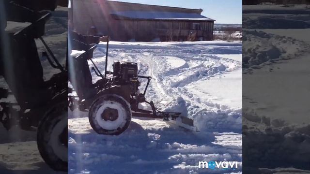 Уборка снега самодельным минитрактором! смотреть онлайн