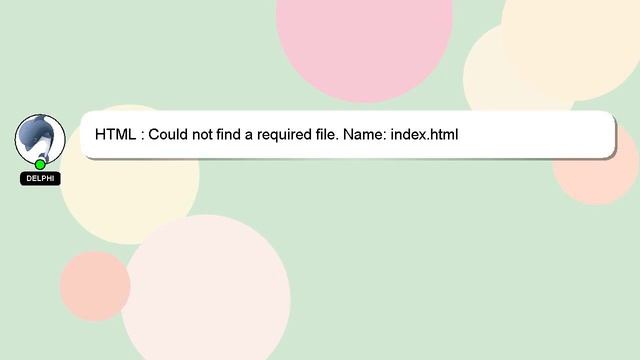 HTML : Could not find a required file. Name: index.html смотреть онлайн