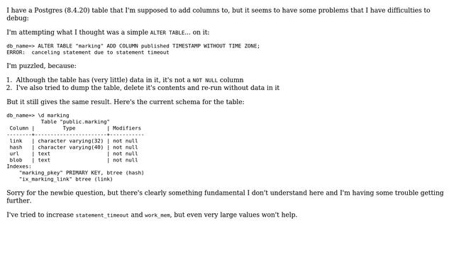 Databases: Adding column to Postgres table fails смотреть онлайн