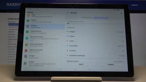 How to Format SD Card in HUAWEI MediaPad T5 - Wipe Card Memory