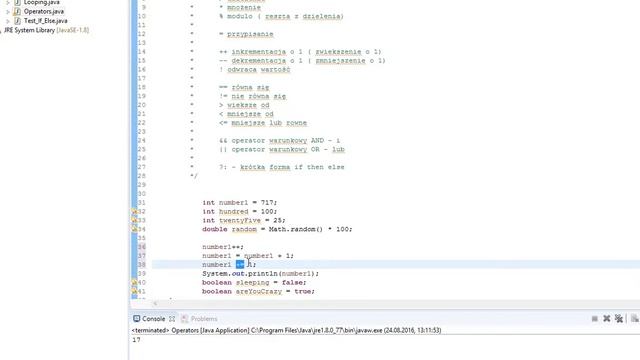 Java tutorial polski - 9 - Operatory, Java Math class смотреть онлайн