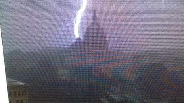 Lightning Strikes The Library Of Congress Washington DC смотреть онлайн