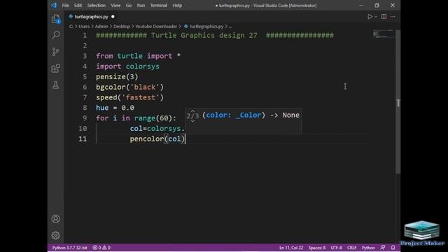 python turtle graphics tutorial || #design27 || Python graphics смотреть онлайн
