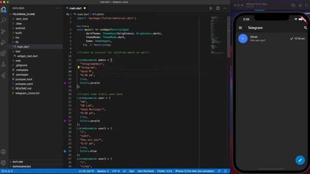 Telegram UI Clone | Build Flutter App From Scratch 2.0 смотреть онлайн