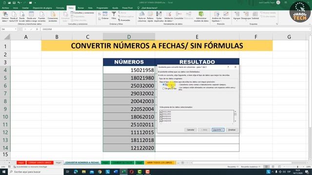 Como convertir NÚMEROS A FECHAS sin fórmulas en Excel смотреть онлайн