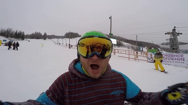 #Банда59 Мега-позитивное видео. Губаха горнолыжная база техническое открытие. Сноуборд. GoPro