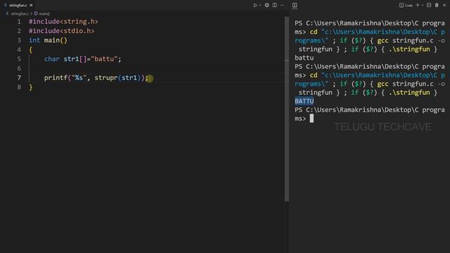 Strings Functions in C Language Explained in Telugu by telugutechcave смотреть онлайн
