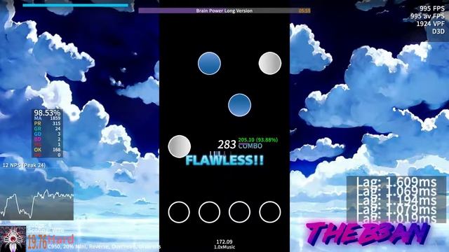 Noma - Brain Power Long Version 94.6% - Etterna Gameplay смотреть онлайн
