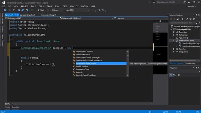 Cómo RELLENAR un DataGridView con LinQ en Visual C# Conectado a SQL Server смотреть онлайн