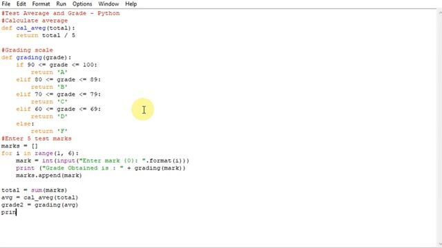 Test Average and Grade - Python смотреть онлайн