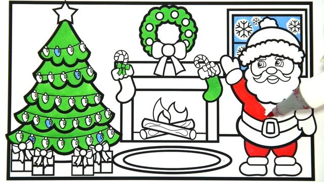 How to Draw SANTA Step by Step for Kids ?❤️?Santa Bringing Presents | Christmas Coloring Page смотреть онлайн