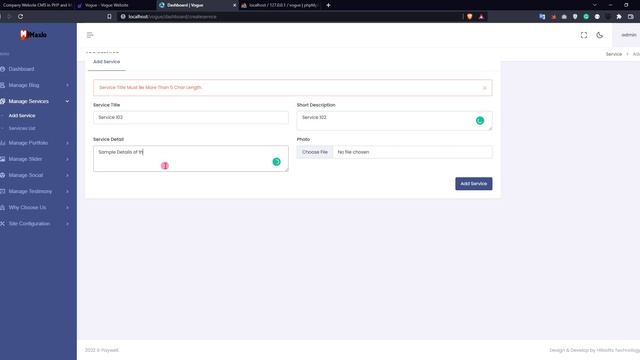 Company Website CMS in PHP and MySQL DEMO смотреть онлайн