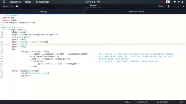 SIMPLE PYTHON PORT SCANNER | CYBER SECURITY смотреть онлайн