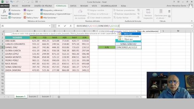 curso de excel. funcion buscarv. смотреть онлайн