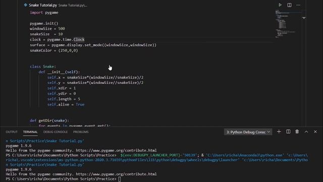 Snake Game using Pygames ( Python ) | Speed code - Time lapse смотреть онлайн