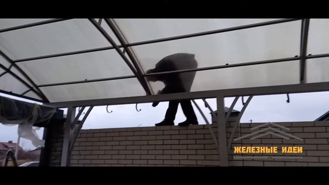 Навес из поликарбоната. 5х6.3м #навес, #ворота смотреть онлайн