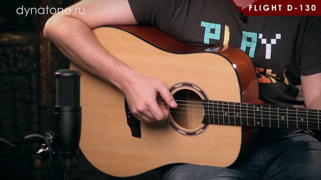 Обзор акустической гитары FLIGHT D-130 смотреть онлайн