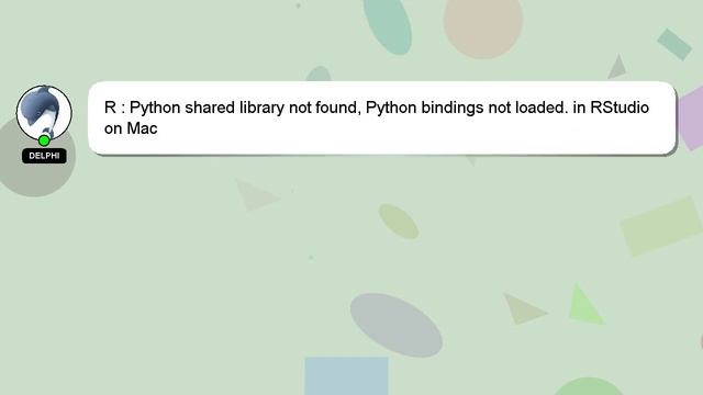 R : Python shared library not found, Python bindings not loaded. in RStudio on Mac смотреть онлайн