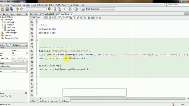 Search in jsp from database in java web using Netbeans смотреть онлайн