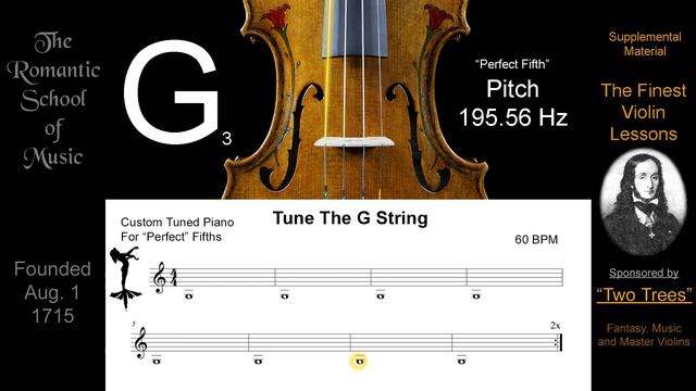 Violin G / Tuning Note Sound For a Violin / Pitch 195.56 Hz = Perfect Fifth, NO ADS TO SLOW YOU DOW смотреть онлайн