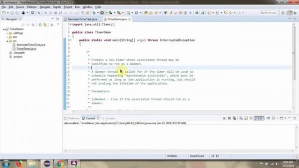 How to create a new timer whose associated thread may be specified to run as a Daemon? | Timer