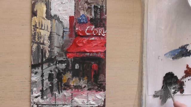 Пишем акрилом миниатюру  Городской пейзаж