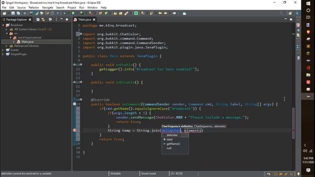 Minecraft Broadcast Plugin - BukkitAPI Java Speedcode смотреть онлайн