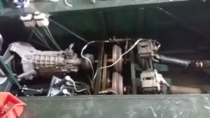 Работа фрикцион(бортовой поворот) на самодельном гусеничном вездеходе