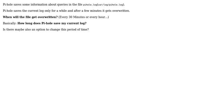 Raspberry Pi: Pi-hole: How long is the pihole.log file saved? смотреть онлайн