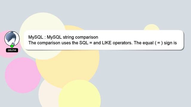 MySQL : MySQL string comparison смотреть онлайн