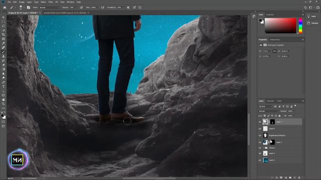 The Man Who Looks At The Galaxy - Photoshop Manipulation Tutorial смотреть онлайн