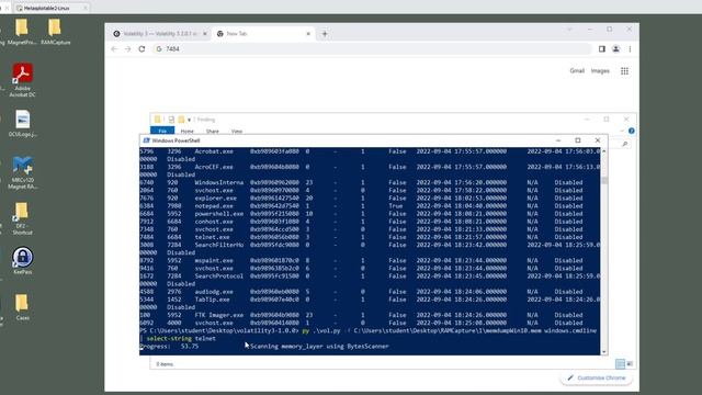 How to get network connection information ( telnet ) from RAM memory? Using volatility 3. Password смотреть онлайн