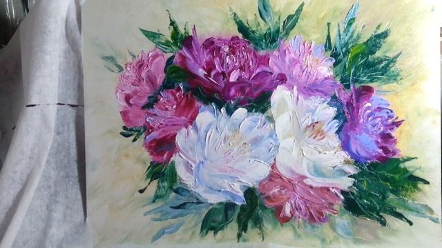 Пионы мастихин маслом. Моя первая картина мастихином) смотреть онлайн
