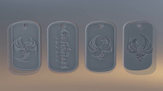 Genshin all elements logos dogtag| Blender 3d| Preview смотреть онлайн