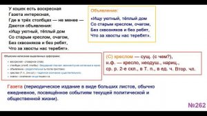 ГДЗ РУССКИЙ ЯЗЫК УПРАЖНЕНИЕ.262 КЛАСС 4 КАНАКИНА ЧАСТЬ 1