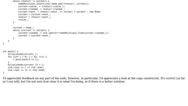 Code Review: Copy Constructor for a linked list with self-referential pointers (2 Solutions!!) смотреть онлайн