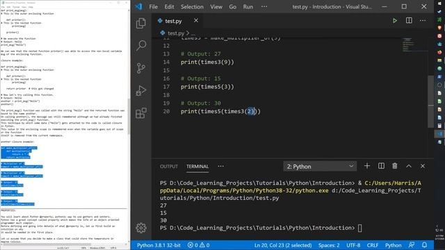 Python Tutorial Guide #15 - Decorators, Closures, & Properties with Getters and Setters! смотреть онлайн
