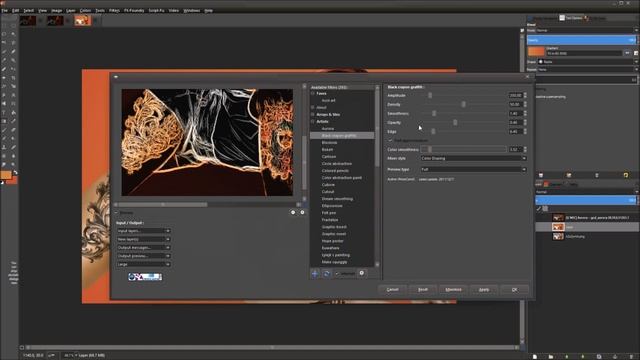How to use the Aurora, Black crayon graffiti, and Blockism filter in Gimp 2.8.10 (G'MIC) смотреть онлайн