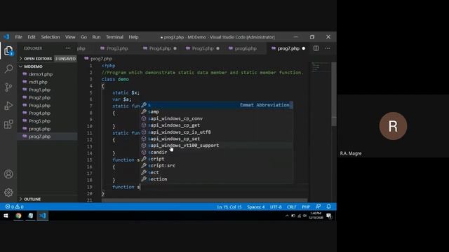 Static Data Member and Static Member Function in php | php static members | static keyword смотреть онлайн