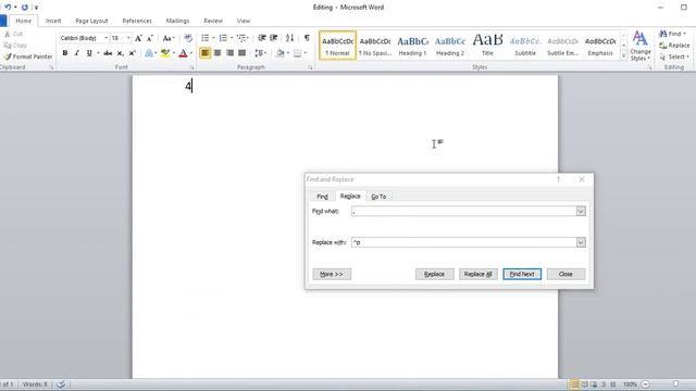 Easily change commas to new lines in Microsoft Word. Use Find/Replace and special newline char ^p смотреть онлайн