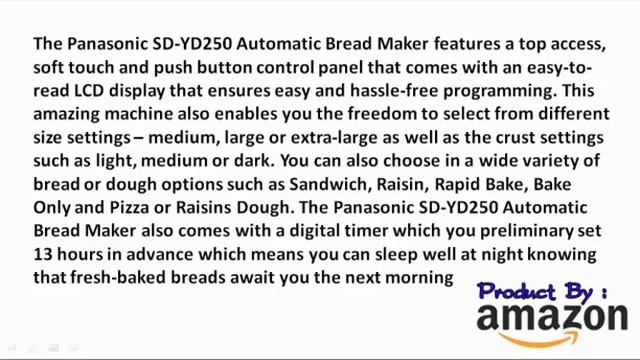 Panasonic SD YD250 Bread Maker | Panasonic SD YD250 Bread Maker Review смотреть онлайн
